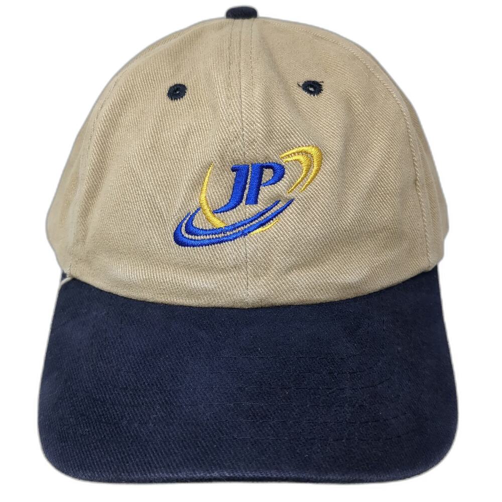 Falcon Baseball Cap Beige Blue One Size JP Logo Two Tone Slideback Hat Twill